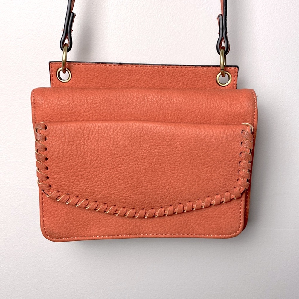 Jen&Co Crossbody Whipstitch Crossbody/Wallet Burn Coral